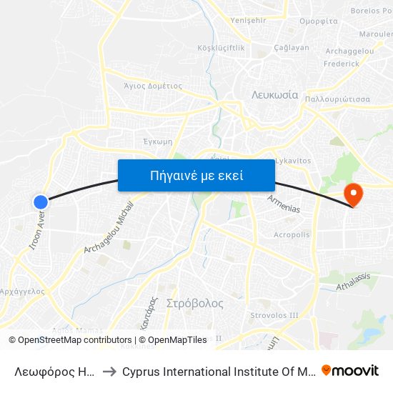 Λεωφόρος Ηρώων to Cyprus International Institute Of Management map