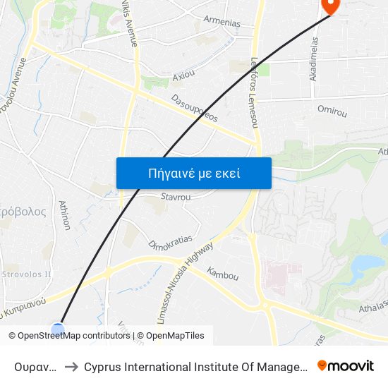 Ουρανού to Cyprus International Institute Of Management map
