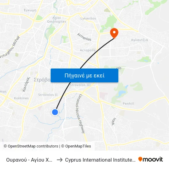 Ουρανού -  Αγίου Χαραλάμπους to Cyprus International Institute Of Management map