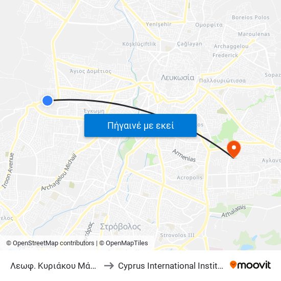 Λεωφ. Κυριάκου Μάτση - Αριστείδου to Cyprus International Institute Of Management map