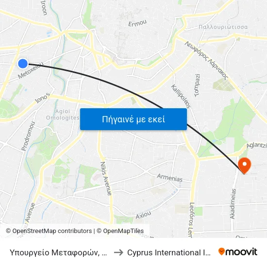 Υπουργείο Μεταφορών, Επικοινωνιών Και Έργων 2 to Cyprus International Institute Of Management map