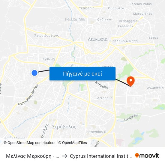 Μελίνας Μερκούρη to Cyprus International Institute Of Management map