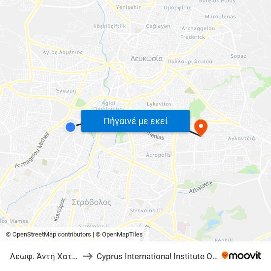 Λεωφ. Άντη Χατζηκωστή to Cyprus International Institute Of Management map