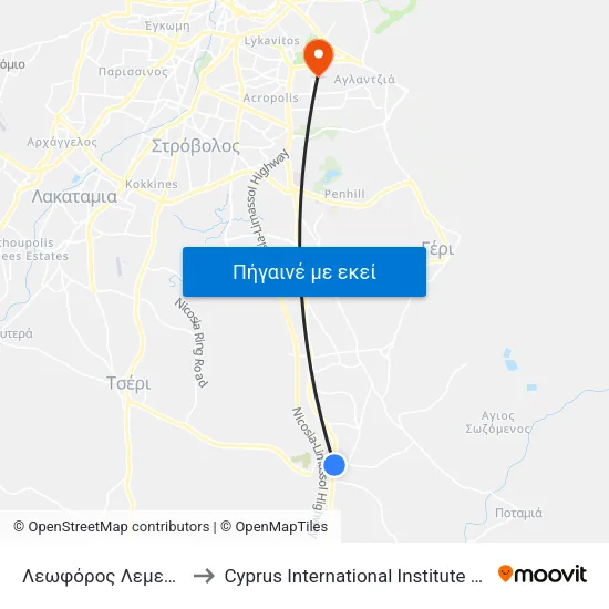 Λεωφόρος Λεμεσού - Dixan to Cyprus International Institute Of Management map