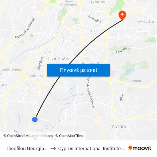 Theofilou Georgiadi - Tseriou to Cyprus International Institute Of Management map