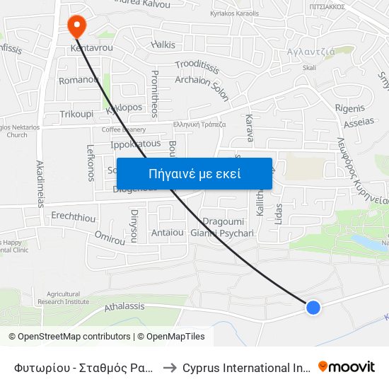 Fytoriou - Radio Station to Cyprus International Institute Of Management map