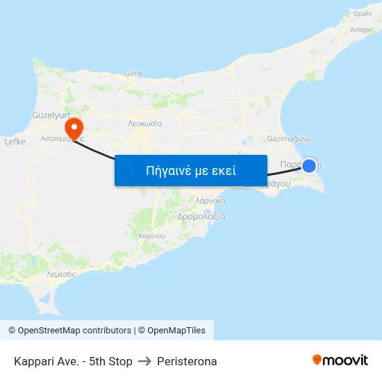 Kappari Ave. - 5th Stop to Peristerona map