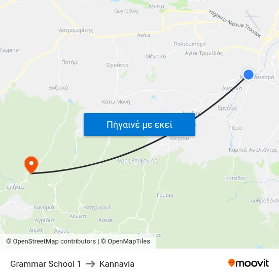 Grammar School 1 to Kannavia map