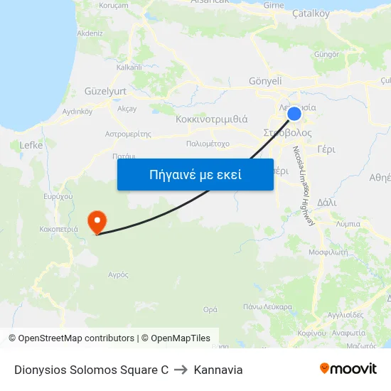 Dionysios Solomos Square C to Kannavia map