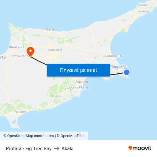 Protara - Fig Tree Bay to Akaki map