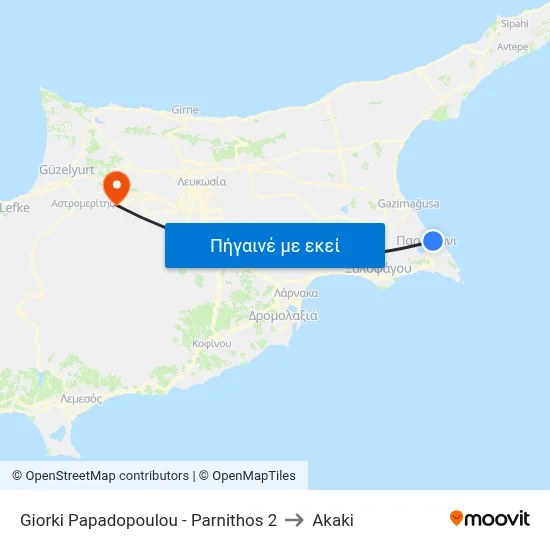 Giorki Papadopoulou - Parnithos 2 to Akaki map
