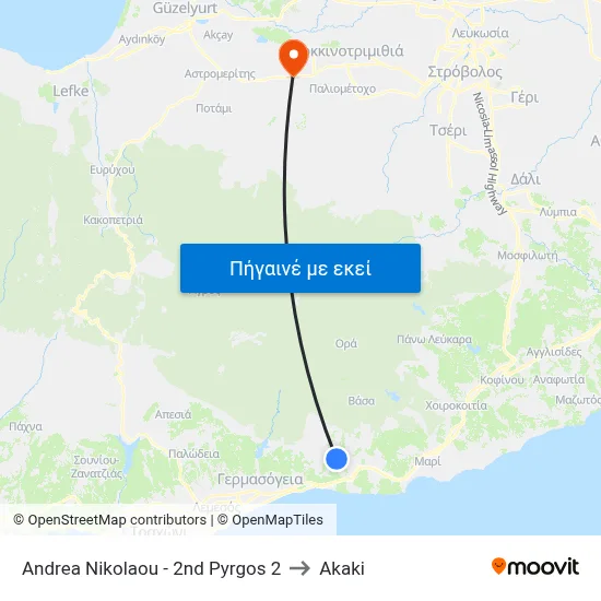 Andrea Nikolaou - 2nd Pyrgos 2 to Akaki map