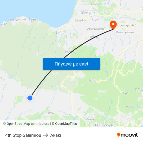 4th Stop Salamiou to Akaki map
