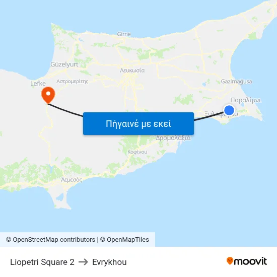 Liopetri Square 2 to Evrykhou map