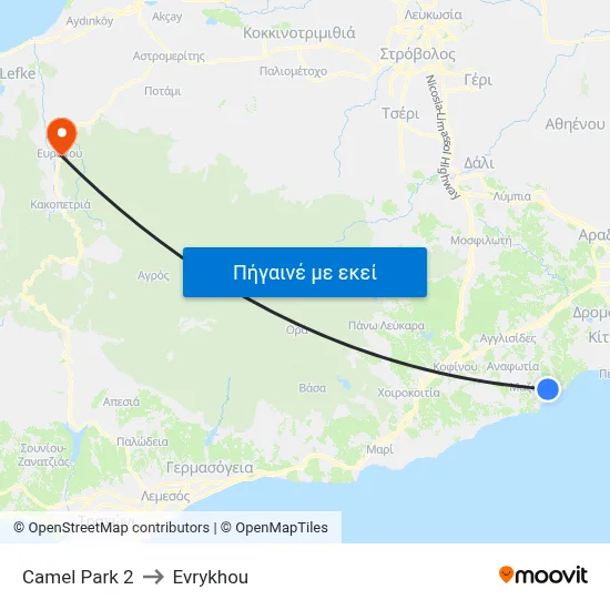 Camel Park 2 to Evrykhou map
