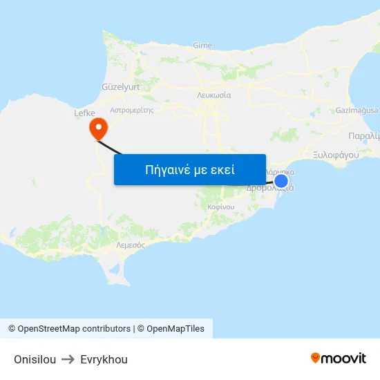 Onisilou to Evrykhou map
