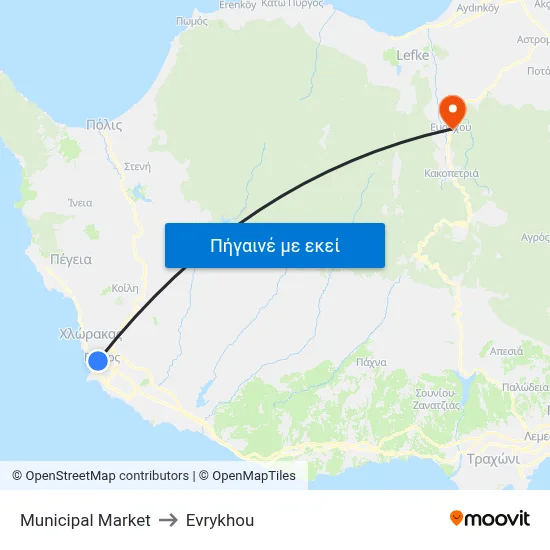 Municipal Market to Evrykhou map