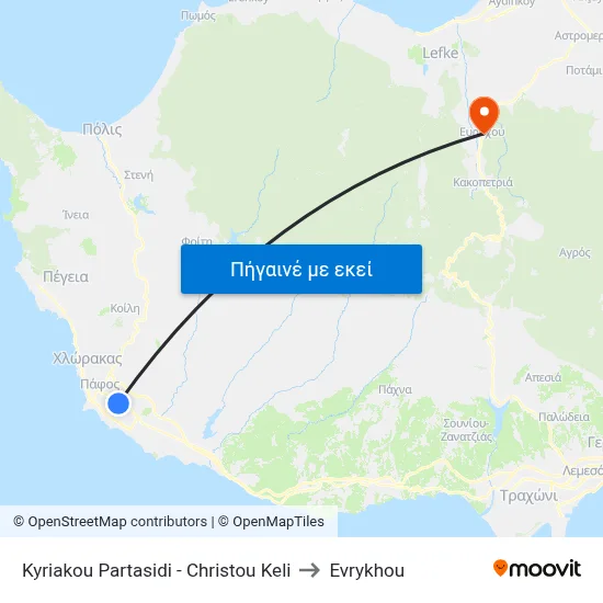 Kyriakou Partasidi - Christou Keli to Evrykhou map