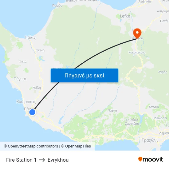Fire Station 1 to Evrykhou map