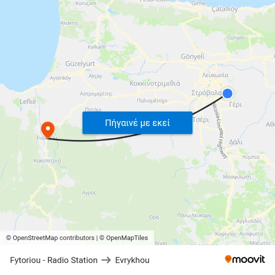 Fytoriou - Radio Station to Evrykhou map