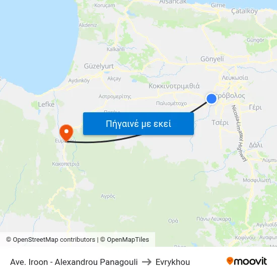 Ave. Iroon - Alexandrou Panagouli to Evrykhou map