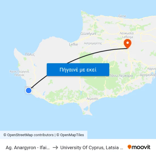 Ag. Anargyron - Ifaistou to University Of Cyprus, Latsia Annex map