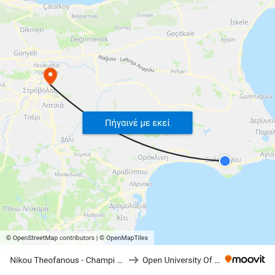 Nikou Theofanous - Champi Michailidi to Open University Of Cyprus map