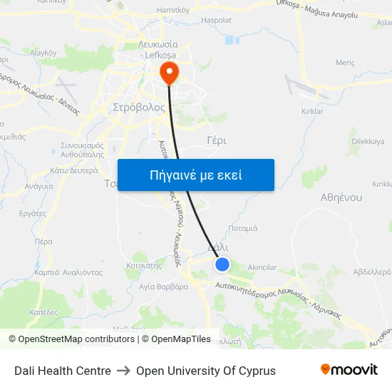 Dali Health Centre to Open University Of Cyprus map