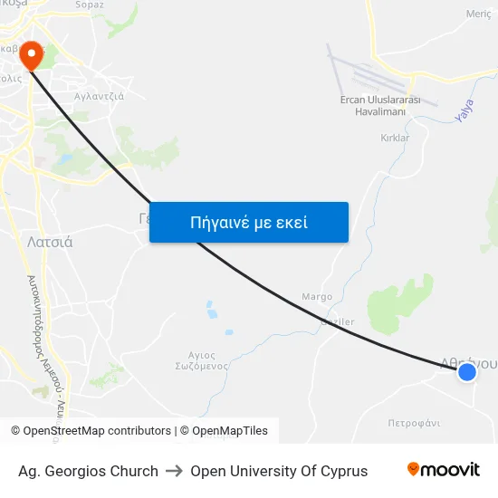 Ag. Georgios Church to Open University Of Cyprus map