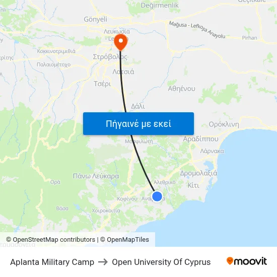 Aplanta Military Camp to Open University Of Cyprus map