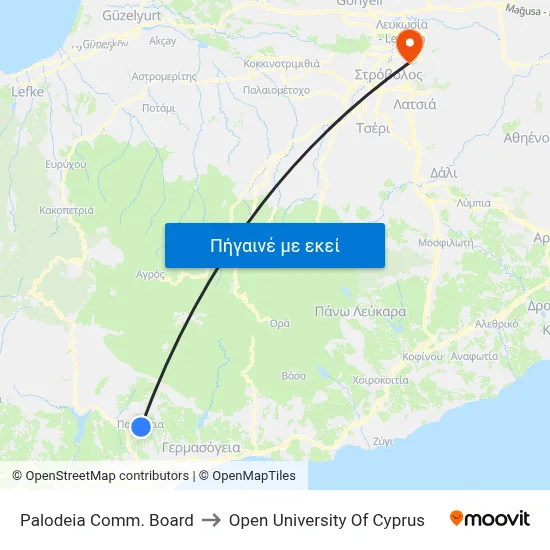 Palodeia Comm. Board to Open University Of Cyprus map
