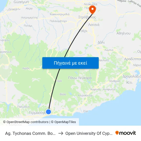 Ag. Tychonas Comm. Board to Open University Of Cyprus map
