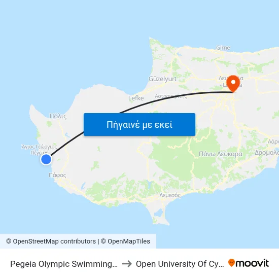Pegeia Olympic Swimming Pool to Open University Of Cyprus map