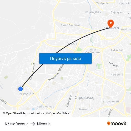 Κλεισθένους to Nicosia map