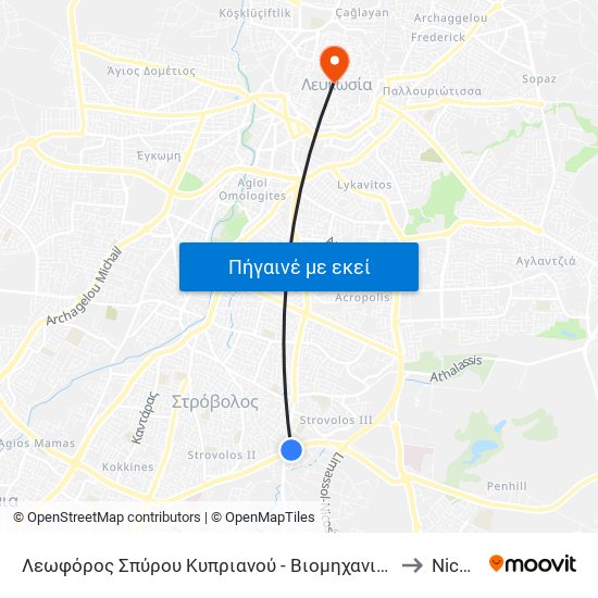 Λεωφ. Σπύρου Κυπριανού to Nicosia map