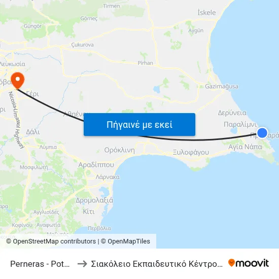 Perneras - Potami Beach to Σιακόλειο Εκπαιδευτικό Κέντρο Κλινικής Ιατρικής map