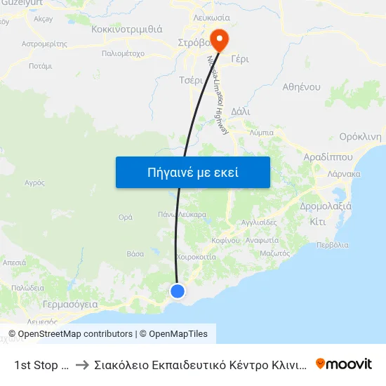 1st Stop Mari to Σιακόλειο Εκπαιδευτικό Κέντρο Κλινικής Ιατρικής map