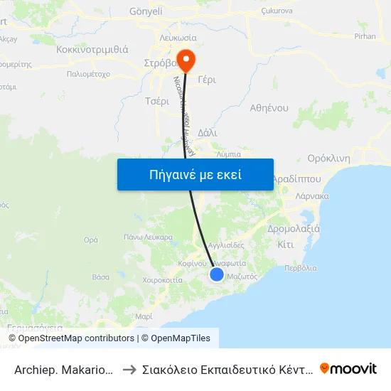 Archiep. Makariou C´ - 3rd Stop to Σιακόλειο Εκπαιδευτικό Κέντρο Κλινικής Ιατρικής map