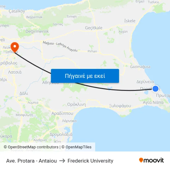 Ave. Protara - Antaiou to Frederick University map