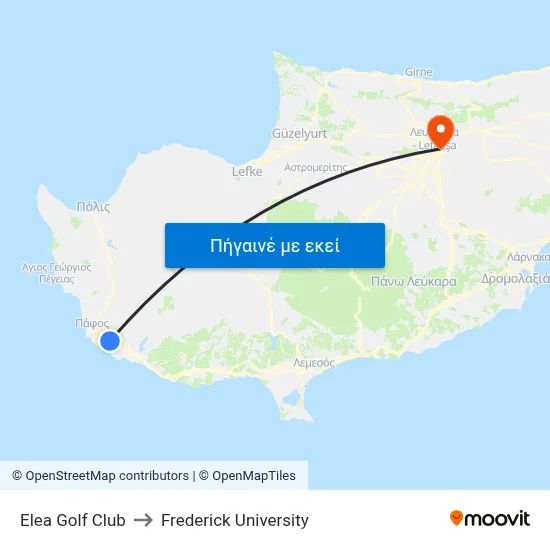 Elea Golf Club to Frederick University map
