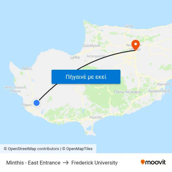 Minthis - East Entrance to Frederick University map