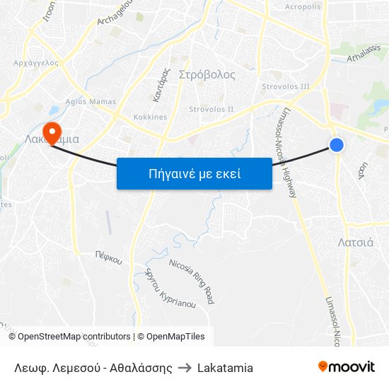 Λεωφ. Λεμεσού - Αθαλάσσης to Lakatamia map