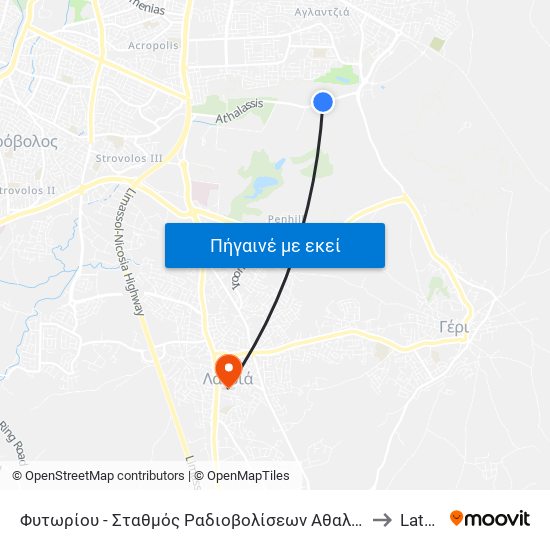 Fytoriou - Radio Station to Latsia map