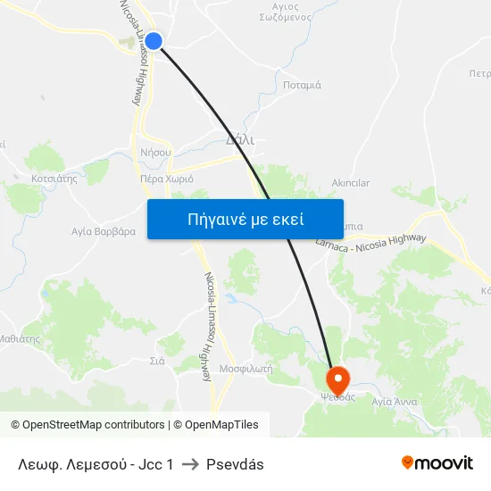 Λεωφ. Λεμεσού - Jcc 1 to Psevdás map