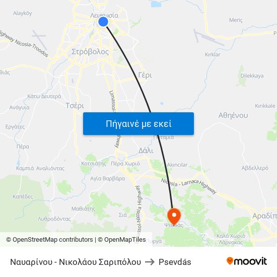 Ναυαρίνου - Νικολάου Σαριπόλου to Psevdás map