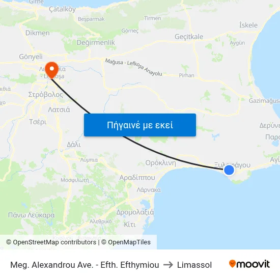 Meg. Alexandrou Ave. - Efth. Efthymiou to Limassol map