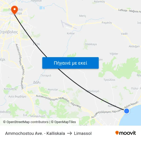 Ammochostou Ave. - Kalliskala to Limassol map