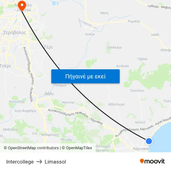 Intercollege to Limassol map