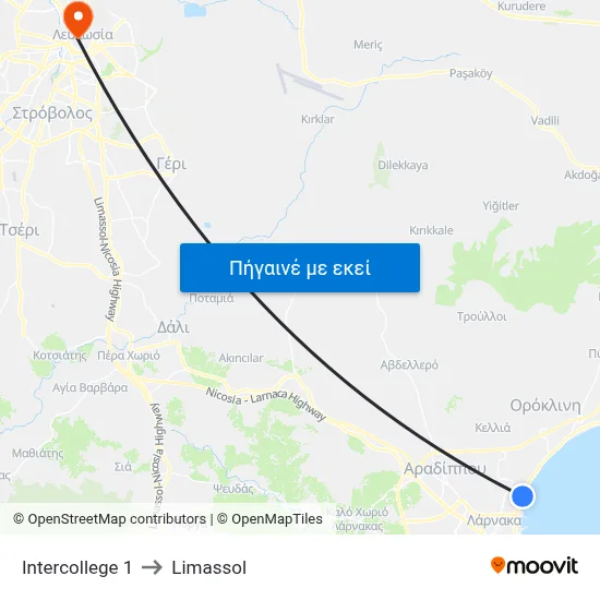 Intercollege to Limassol map