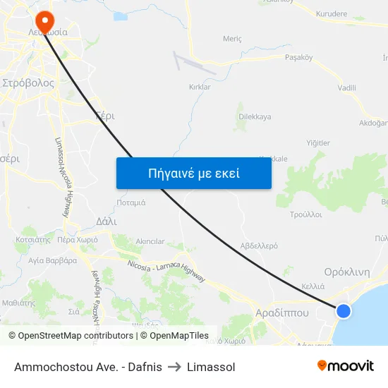 Ammochostou Ave. - Dafnis to Limassol map